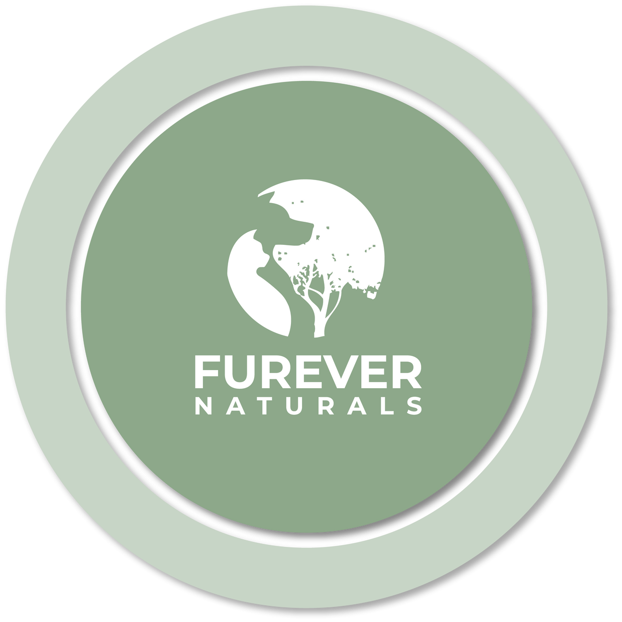 the forever naturals logo on a green background